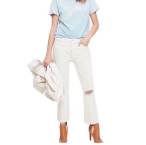 MOTHER Off-White the Nomad Cropped Frayed Hem jeans Size 27.